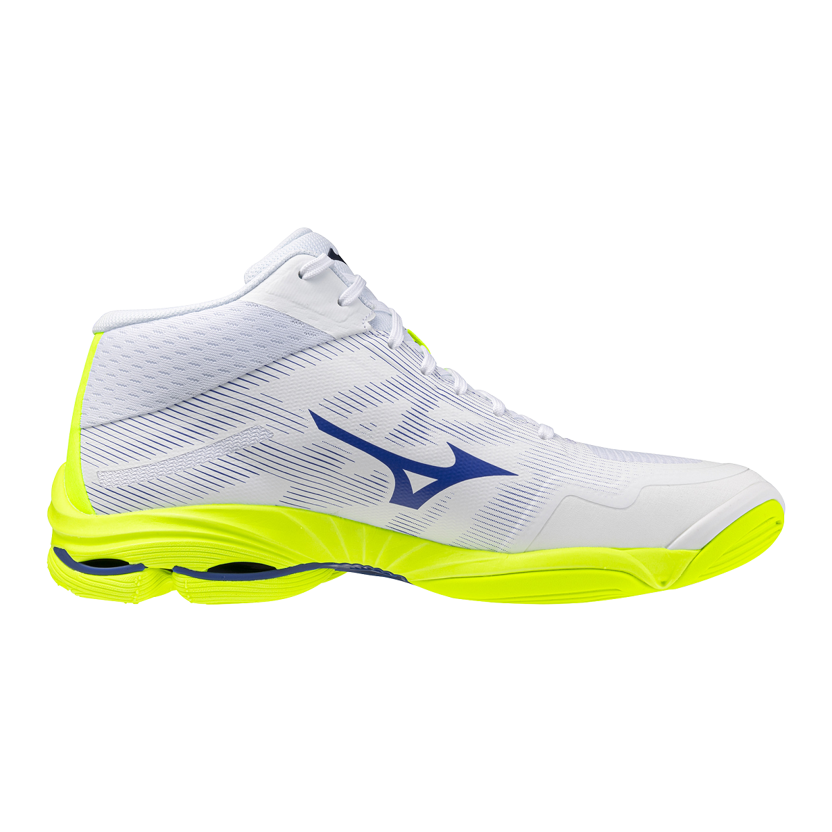 MIZUNO WAVE LIGHTNING PRO MID WHITE LIGHTY ELLOW DAZZLING BLU