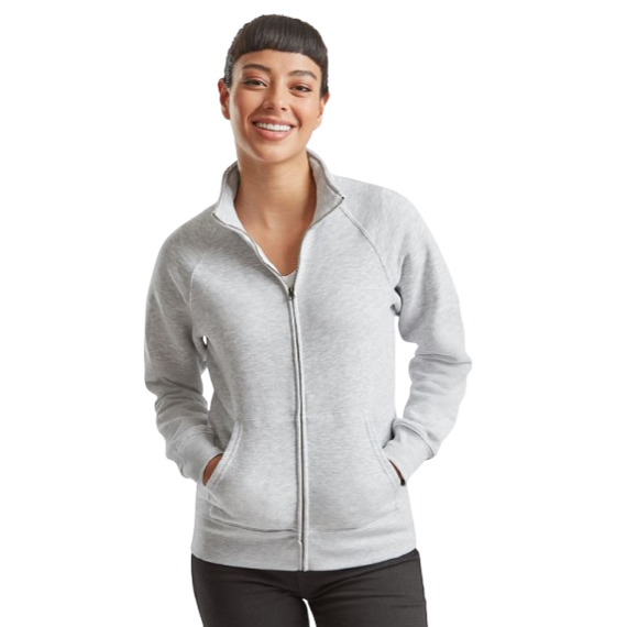FELPA ZIP LUNGA DONNA GRIGIO FRONTE