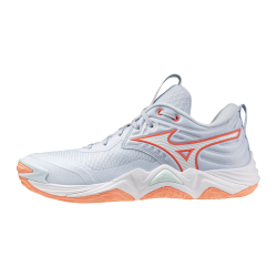 foto MIZUNO WAVE MOMENTUM ELITE W BLUE FINCH WHITE LAVA ORANGE
