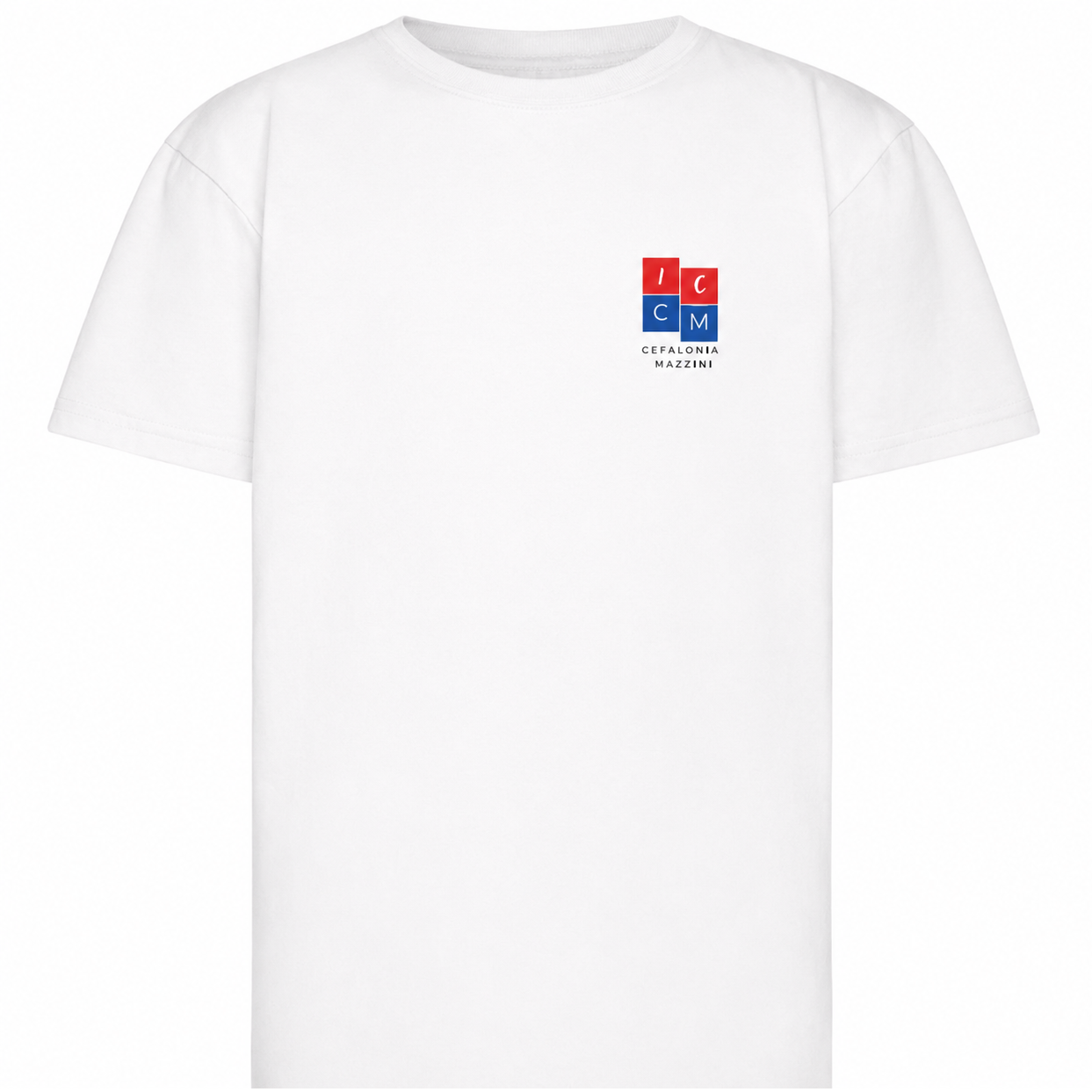 T SHIRT BIANCA MANICHE CORTE